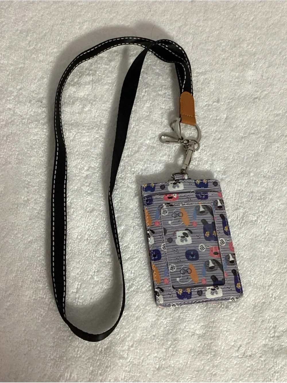 Super Cute Puppy Dog Car ID Wallet with Lanyard Keychain